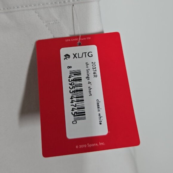 SPANX Women’s White Stretch Tailored Shorts 4'' Size XL  NWT - Picture 9 of 9